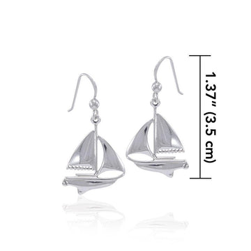 Sailboat Silver Earrings WE152 - Jewelry
